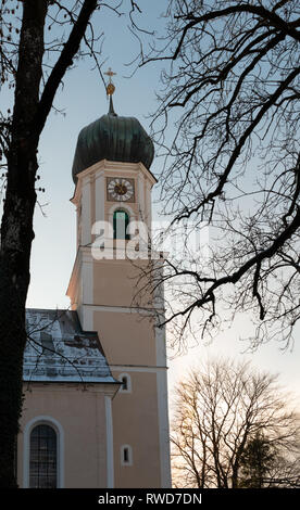 The Catholic Parish Church St. Peter and Paul exterior in Oberammergau, Germany Stock Photo