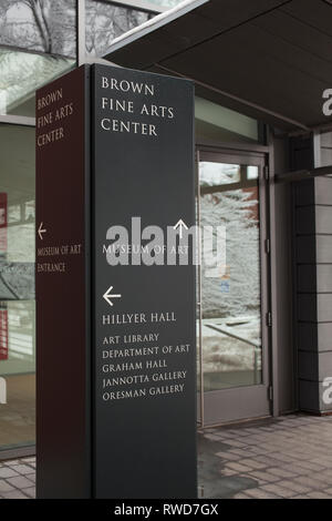 Entrance to Brown Fine Arts building at Smith College in Northampton, MA. Stock Photo