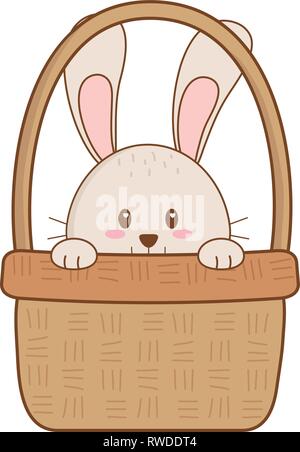 little rabbit in basket easter character Stock Vector Image & Art - Alamy