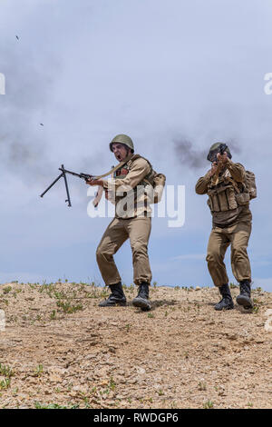 Soviet paratroopers in Afghanistan during the Soviet Afghan War. Stock Photo