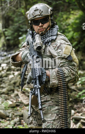 Army ranger machine gunner hi-res stock photography and