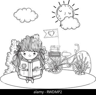 riding bicycle clipart black and white sun