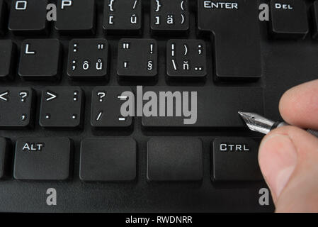 Blank enter and shift keys on computer keyboard Stock Photo