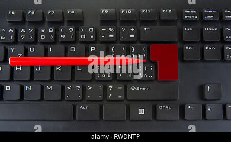 Blank enter and shift keys on computer keyboard Stock Photo