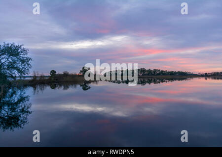 Winter cloudy sunset in Florida Stock Photo
