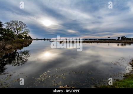 Milky winter sunset in Florida Stock Photo