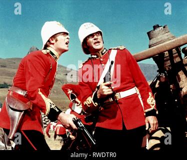 MICHAEL CAINE,STANLEY BAKER, ZULU, 1964 Stock Photo