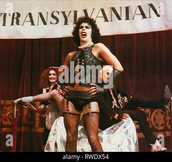 QUINN,CURRY,O'BRIEN, THE ROCKY HORROR PICTURE SHOW, 1975 Stock Photo