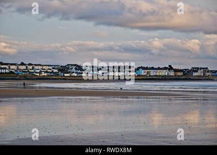 Cymyran Beach at twilight, Rhosneigr, Anglesey, North Wales, UK Stock Photo