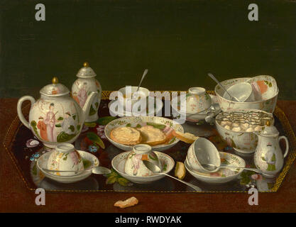 Still Life: Tea Set; Jean-Étienne Liotard (Swiss, 1702 - 1789); about 1781 - 1783; Oil on canvas mounted on board;  Digital image courtesy of the Gett Stock Photo