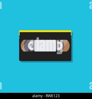 Video cassette tapes in flat style. poster vector illustration Stock Vector