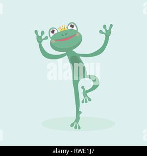 Little frog. Vector illustration of a cute little frog. Stock Vector