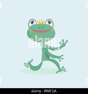 Little frog. Vector illustration of a cute little frog. Stock Vector