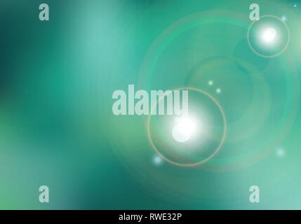Abstract sunset or sunrise and sun shining blurred green background with flare. Vector illustration Stock Vector