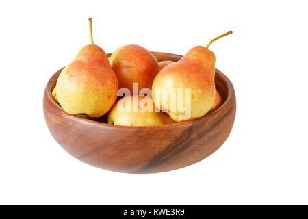 Pears Bowl Cup Pear Organic Fruits White Clipping Path Stock Photo