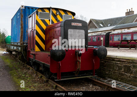 RUSTON. diesel shunter engine. diesel shunter engine. Montrose Scotland UK. Caledonian Railways (Brechin) Stock Photo