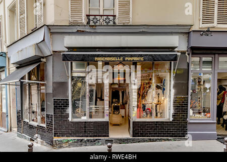Mademoiselle Pimpante a Montmartre clothing boutique on Rue la Vieuville ,Paris , France Stock Photo