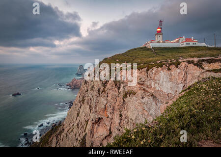 Cabo da Roca Lighthouse, Lisbon, Portugal Stock Photo