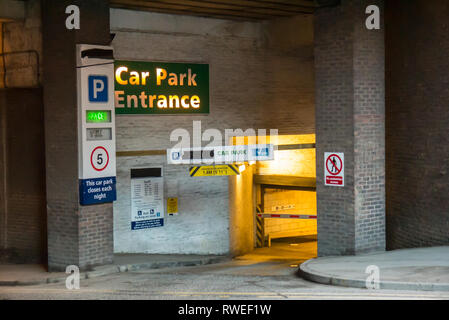 The Entrance to a Basement Car Park at Durham Stock Photo
