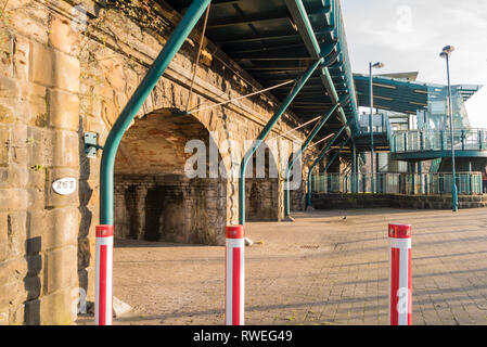 St Peter's Metro Station in Sunderland, part of the Tyne & Wear Metro Stock Photo