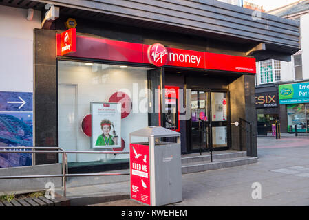 A Virgin Money Store in a city centre Stock Photo