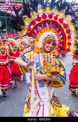 Participant in the Sinulog festival in Cebu city Philippines Stock Photo