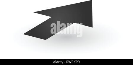 3d Directional wide Arrow icon with shadow. Shows shift or direction of movable object. Can be used for manuals. presentations, apps, ui. Vector illus Stock Vector