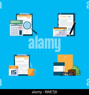 documents and office set items vector illustration design Stock Vector