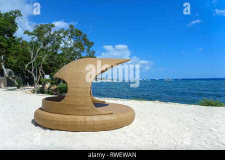 Modern Beach Chair on Panglao Island - Bohol, Philippines Stock Photo