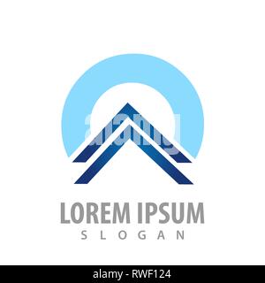Circle arrow up logo concept design. Symbol graphic template element Stock Vector