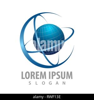 Rotate Circle Orbit planet logo concept design. Symbol graphic template element Stock Vector