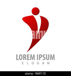 abstract businessman character logo concept design. Symbol graphic template element Stock Vector