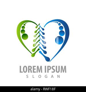 abstract orthopaedic love logo concept design. Symbol graphic template element Stock Vector