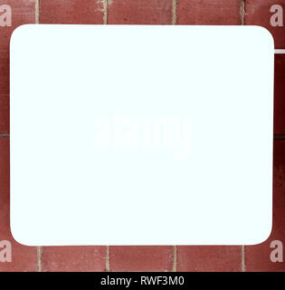 close up. blank banner on brick wall Stock Photo