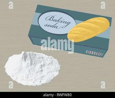Baking soda in a paper bag  vector illustration Stock Vector
