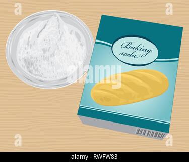 Baking soda in a paper bag  vector illustration Stock Vector