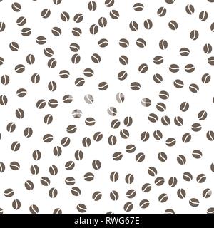 Coffee beans logo. Seamless pattern background. Vector illustration. Stock Vector