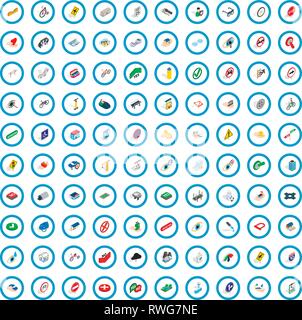 100 cross icons set, isometric 3d style Stock Vector