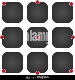 ui icon set vector black app buttons concept, isolated on modern background Stock Vector
