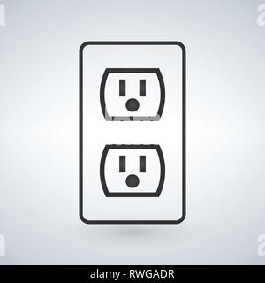Illustration of a 110v power outlet isolated on a modern background Stock Vector