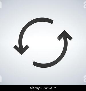 Rotation arrows Icon Vector. Simple flat symbol. Perfect Black pictogram illustration on white background Stock Vector