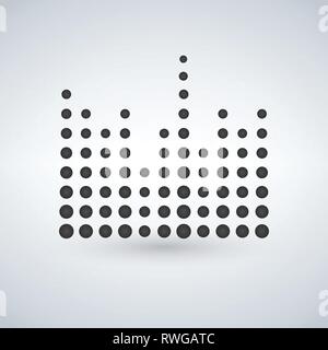 Minimal circle Sound waves in black isolated icon, vector illustration Stock Vector
