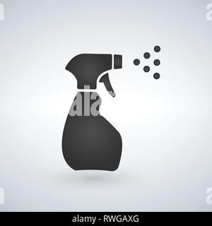 Spray bottle with mist vector illustration icon, isolated on modern background Stock Vector