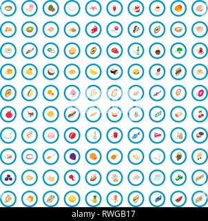 100 cupcakes icons set, isometric 3d style Stock Vector