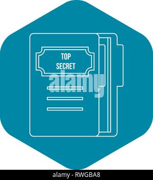 Notepad icon, outline style Stock Vector