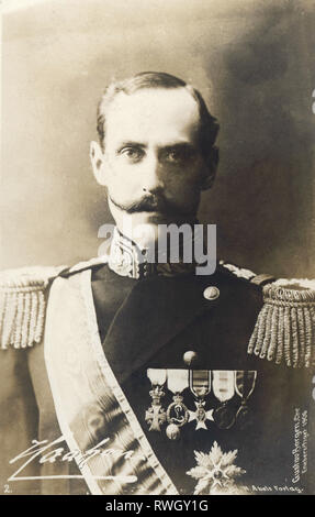Haakon VII, 3.8.1872 - 21.9.1957, King of Norway 18.11.1905 - 21.9.1957, portrait, picture postcard, 1906, Additional-Rights-Clearance-Info-Not-Available