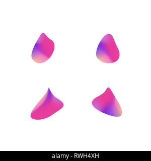 Set of abstract modern graphic elements. Gradient bright shapes in the form of water droplets. Modern abstract colorful vector fluid collection Stock Vector
