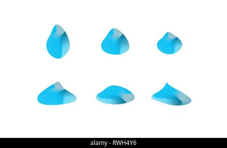 Set of abstract modern graphic elements. Gradient bright shapes in the form of water droplets. Modern abstract colorful vector fluid collection Stock Vector