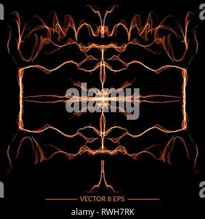 Beautiful symmetry vector figure. Hand drawn linear abstract pattern for banners, logo, postcards, wallpapers etc. Stock Vector