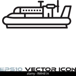 Vintage hovercraft flat line icon vector illustration Stock Vector